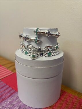 Bomb Party Silver succulent Bracelet Stack spring 2026